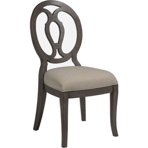 Axiom Dining Chair in Greige Fabric & Antico Brown (Set of 2)