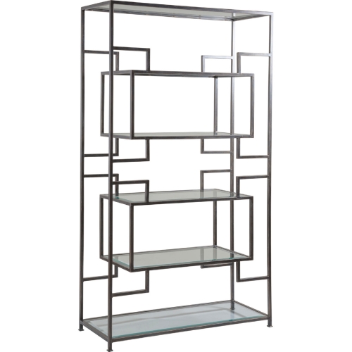 Suspension Etagere in Iron Metal & Glass