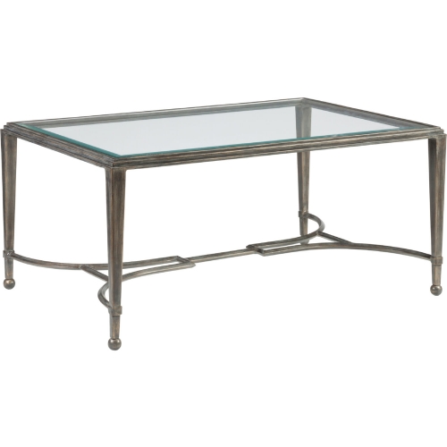 Sangiovese Small Cocktail Coffee Table in Iron Metal & Glass