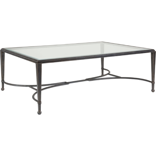 Sangiovese Large Cocktail Coffee Table in Iron Metal & Glass