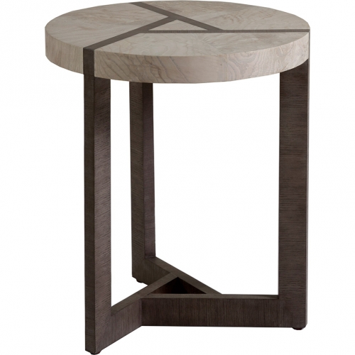 Mercury Spot End Table in Bleached Ash & Oak Veneer