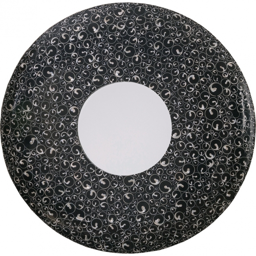 Mariana Round Mirror in Troca Shell & Black Resin