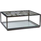 Moxie Cocktail Coffee Table in Black & Gold Metal & Glass