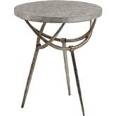 Sergio Spot End Table in Champagne Iron & White Capiz Shell