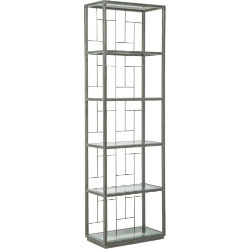 Mid Geo Etagere Bookcase in Iron Metal & Glass