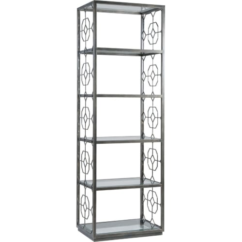 Honeycomb Slim Etagere Bookcase in Iron Metal & Glass