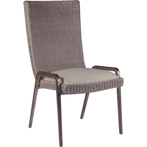 Iteration Dining Chair in Wicker, Iron & Vanilla Fabric (Set of 2)