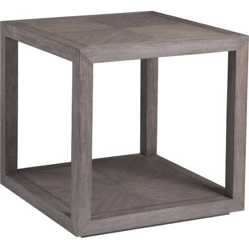 Credence Square End Table in Brushed Gray Finish