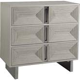 Gradient Hall Chest in White Sandblasted Oak & Brushed Stainless