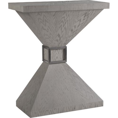 Dalliance Console Table in White Sandblasted Wood & Stainless