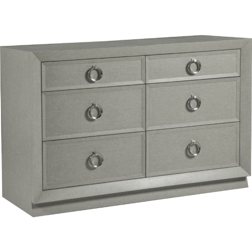 Zeitgeist 6 Drawer Double Dresser in Wood & Linen