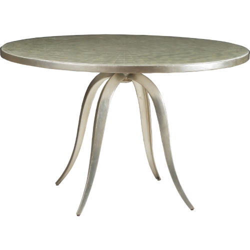 Capiz 48" Round Dining Table in Champagne Iron & Capiz Shell