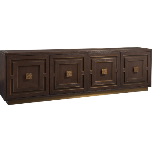 Verbatim 100" 4 Door Media Console TV Stand in Brown & Ceruse Wood