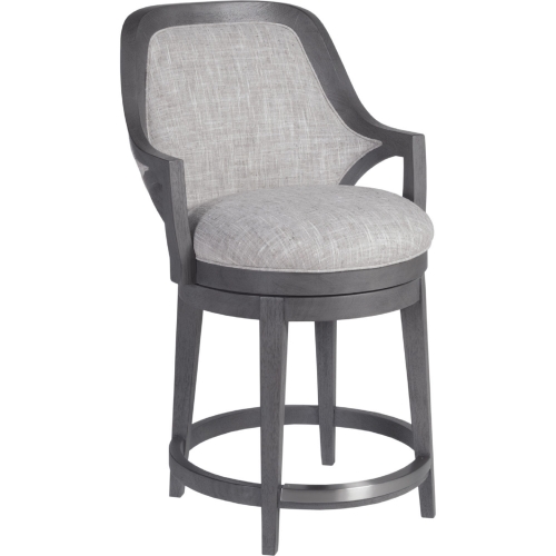 Appellation Swivel Counter Stool in Taupe Fabric & Gray Wood