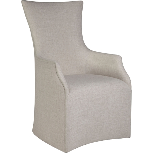 Juliet Dining Arm Chair w/ Casters in Wheat Fabric (Set of 2)