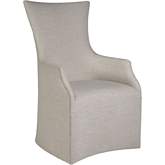 Juliet Dining Arm Chair w/ Casters in Wheat Fabric (Set of 2)