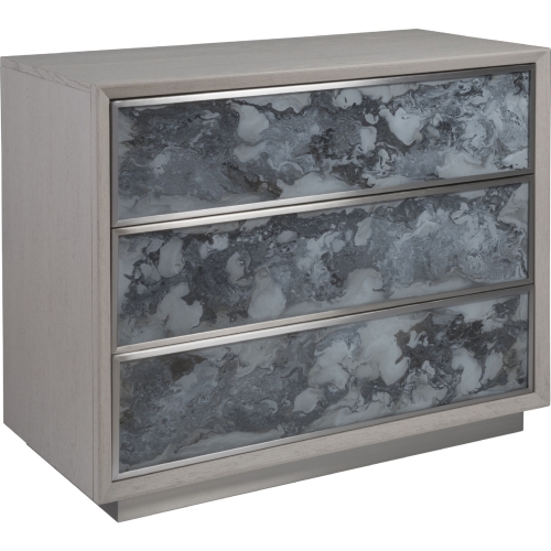 Metaphor Hall Chest in Sandblasted Wood & Painted Glass