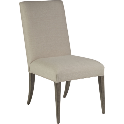 Madox Dining Chair in Greige Fabric & Brushed Gray Finish (Set of 2)