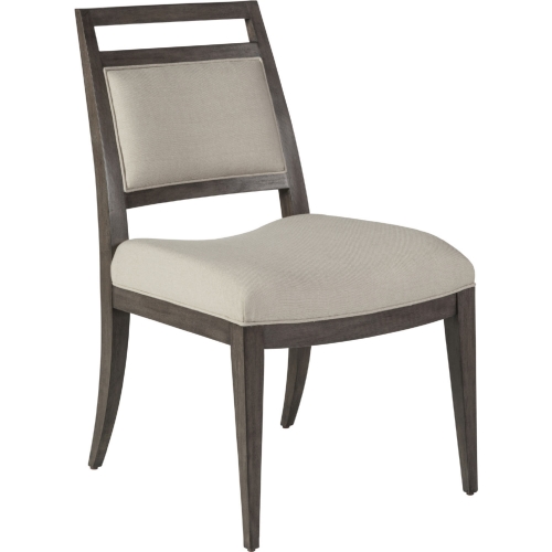 Nico Dining Chair in Greige Fabric & Antico Brown Finish (Set of 2)