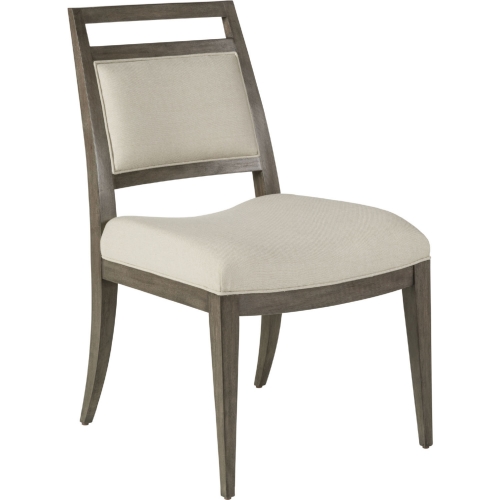 Nico Dining Chair in Greige Fabric & Brushed Gray Finish (Set of 2)