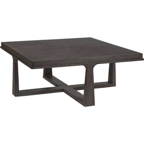 Rousseau Square Cocktail Table in Antico Brown Finish