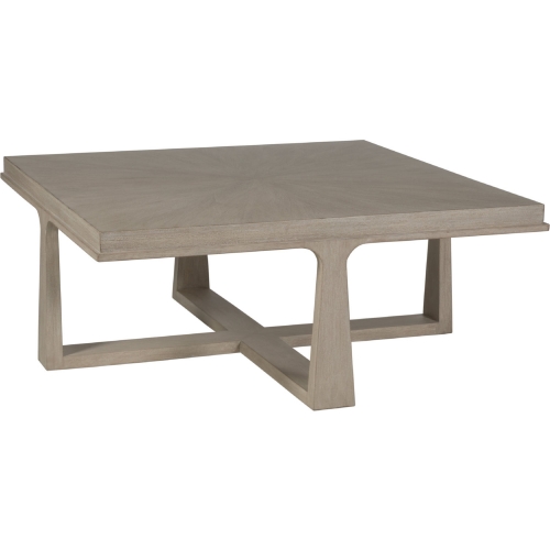 Rousseau Square Cocktail Table in White Wash Finish