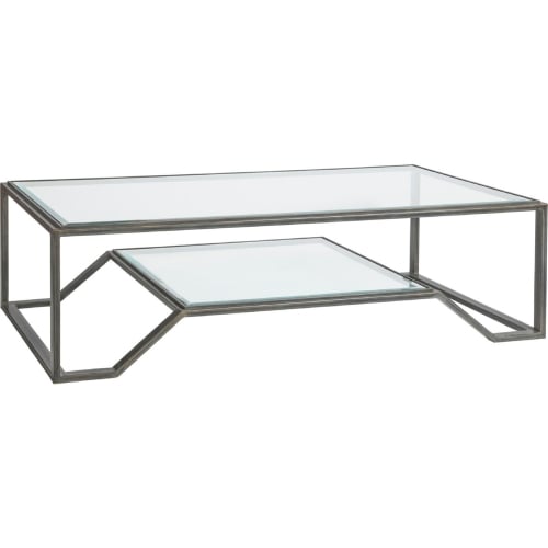 Byron Cocktail Coffee Table in Iron Metal & Glass