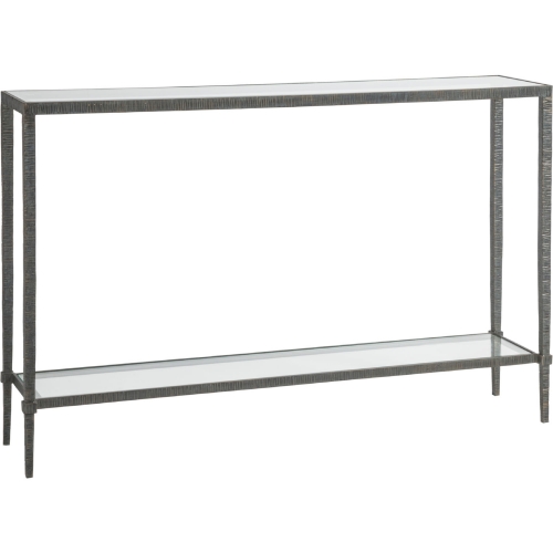 Claret Console Table in Iron Metal & Glass