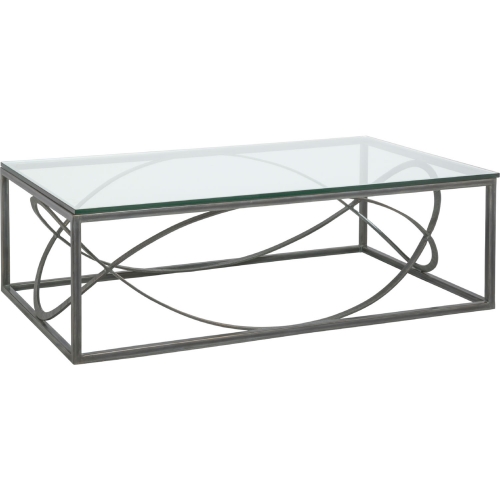 Ellipse Cocktail Coffee Table in Iron Metal & Glass