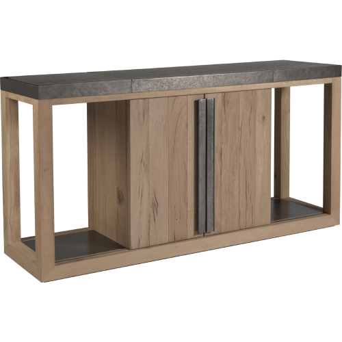 Verite Buffet in Oak Veneer & Distressed Aluminum