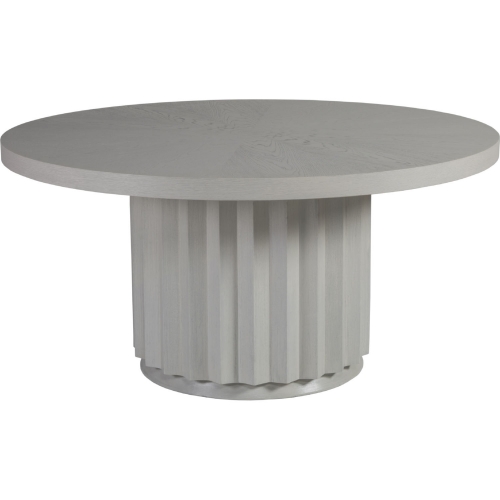 Sarto 60" Round Dining Table in Sandblasted White Gray Wood