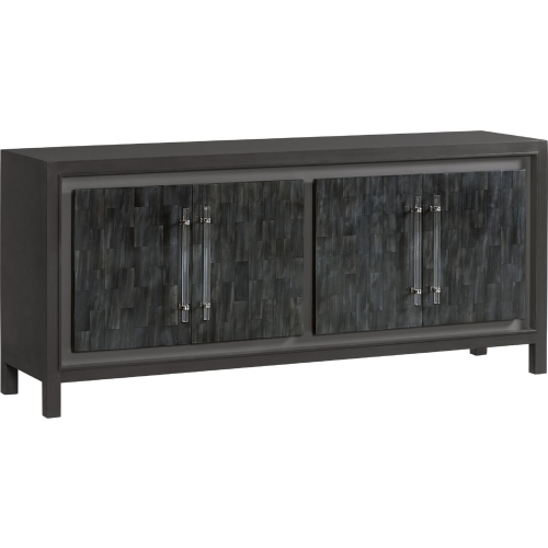 Elation Gray Media Console Table in Faux Horn Resin