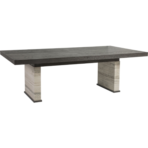 Venerato 92" Extension Dining Table in Mocha Wood & Travertine