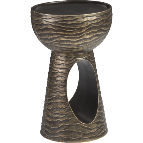 Mika Lamp End Table in Bronze & Gold