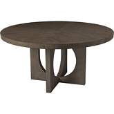 Apostrophe 60" Round Dining Table in Sandblasted Cappuccino Gray Oak Finish