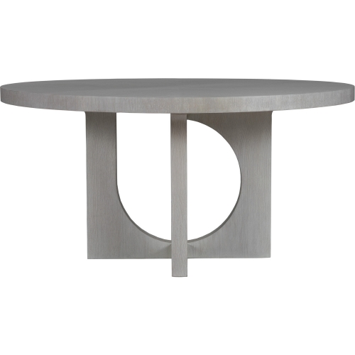 Apostrophe 60" Round Dining Table in Sandblasted White Gray Finish