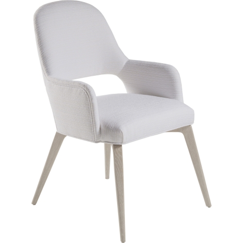 Mar Monte Dining Arm Chair in Pearl White Chenille & Wood