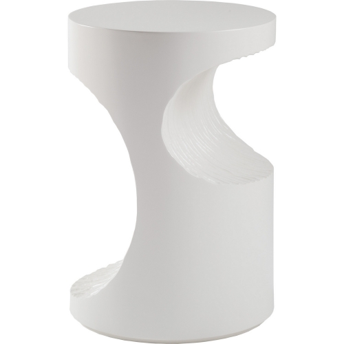 Mar Monte 16" Round Spot Side Table in Ivory Finish