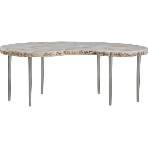 Seamount Kidney Cocktail Coffee Table in Live Edge Fossilized Shell & Iron