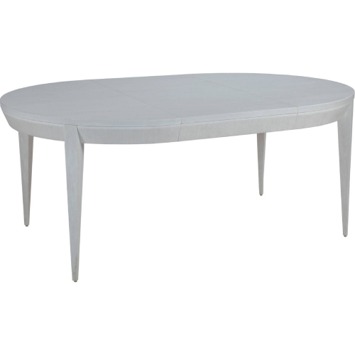 Marcel 50" Round to 74" Oval Dining Table in Wire Brushed Arctic White Wood