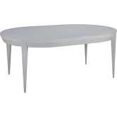 Marcel 50" Round to 74" Oval Dining Table in Wire Brushed Arctic White Wood