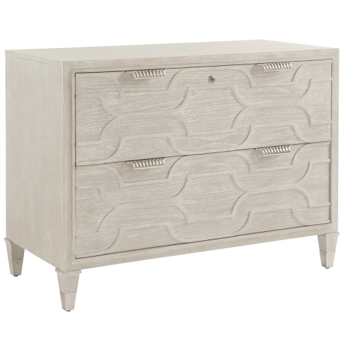 Greystone Octavia File Chest in Pearl Gray Wire Brushed Finish