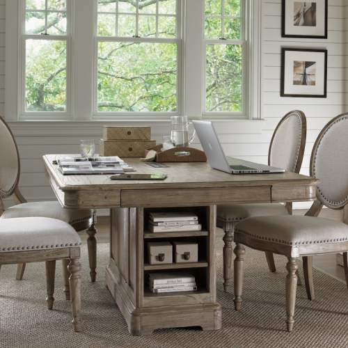 Barton Creek Westlake 74" Dual Purpose Electronically Enabled Dining Table in Grey Weathered Oak