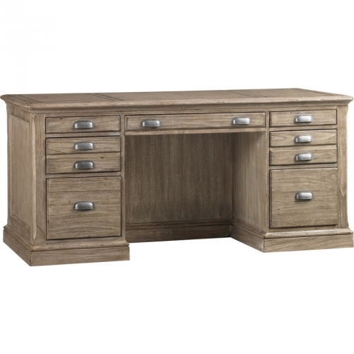 Barton Creek Austin 66" Pedestal Desk in Grey Weathered Oak