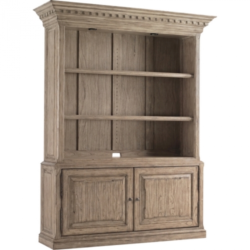 Barton Creek Mt Bonnell Bookcase Base & Deck (Hutch) in Grey Weathered Oak