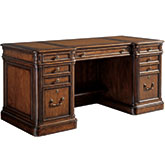 Morgan 66" Executive Desk in Cherry Veneer & Leatherette