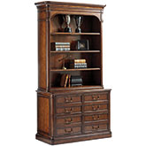 Lanier File Cabinet & Hutch in Chestnut Brown Cherry Veneer