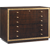 Beverly Palms File Chest in Walnut w/ Gold Accents