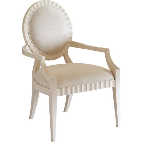 Gilmore Desk Office Chair in Wheat Fabric & Linen White Wood