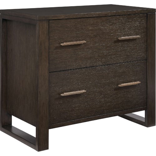 Hewitt File Cabinet Chest in Sand Blasted Dark Brown Oak